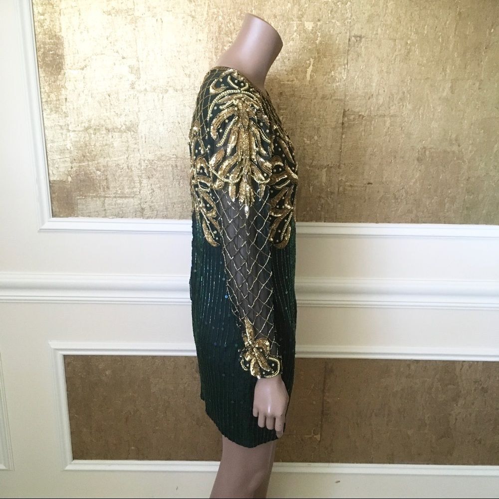 Lawrence Kazar New York vintage beaded dress S - Picture 11 of 16